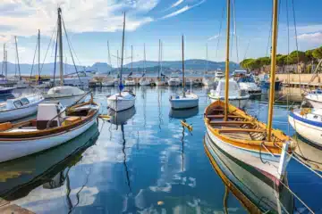 Boats floating at the marina at La Ciotat, France