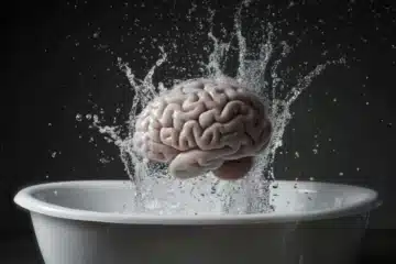 A brain having a bath