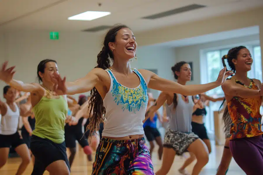 Women at an ecstatic dance class