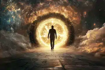 A man walking toward a stargate