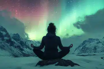 Meditating among the northern lights