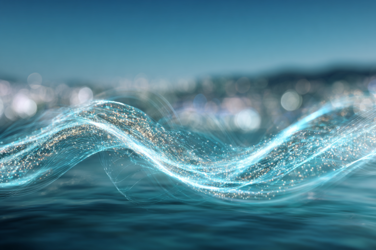 Sparkling aquatic waveforms